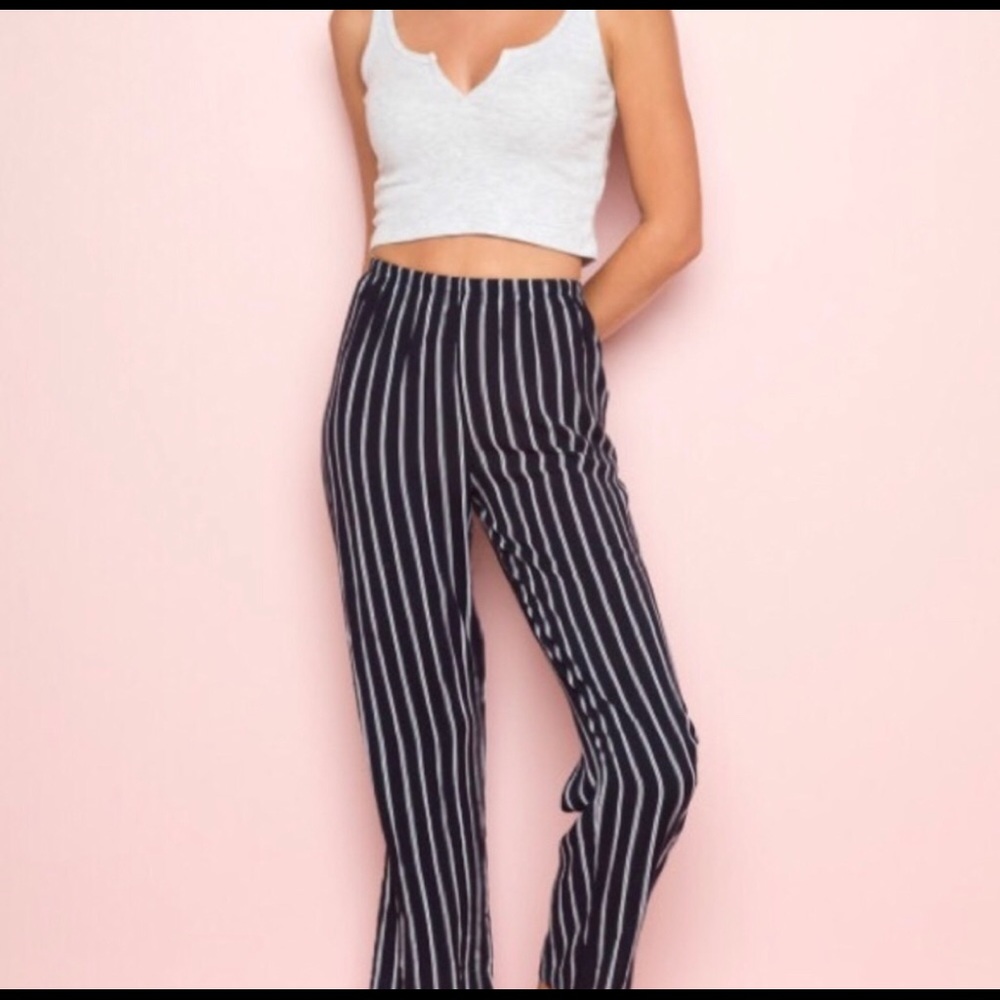 brandy melville striped navy pants